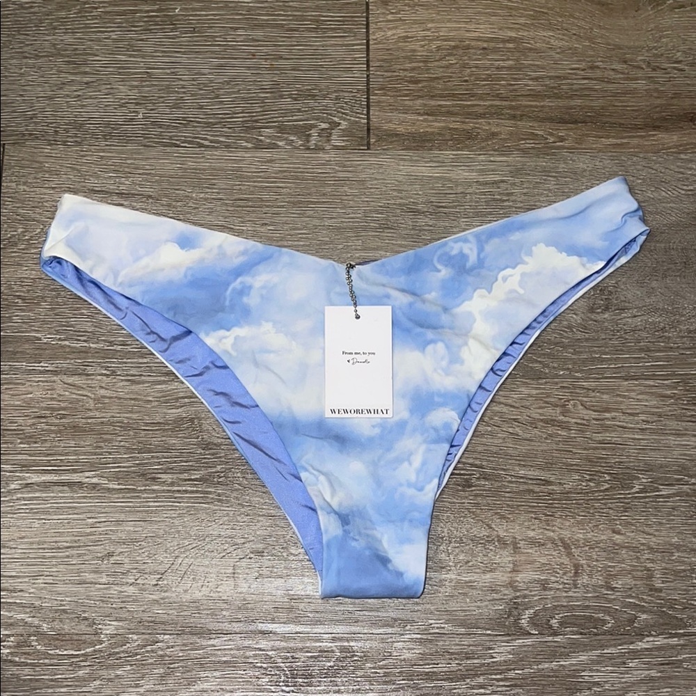 New nwt We wore what Blue and White Cloud Bikini Bottom size xl